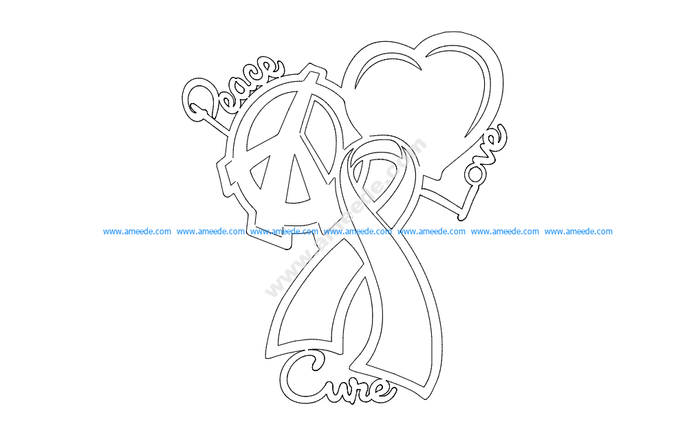 Download Peace Love Cure - Download Free Vector