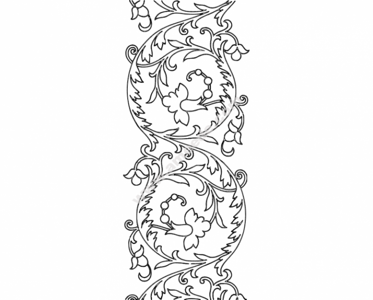 Free Hand Embroidery Pattern Scroll Design – Download Vector
