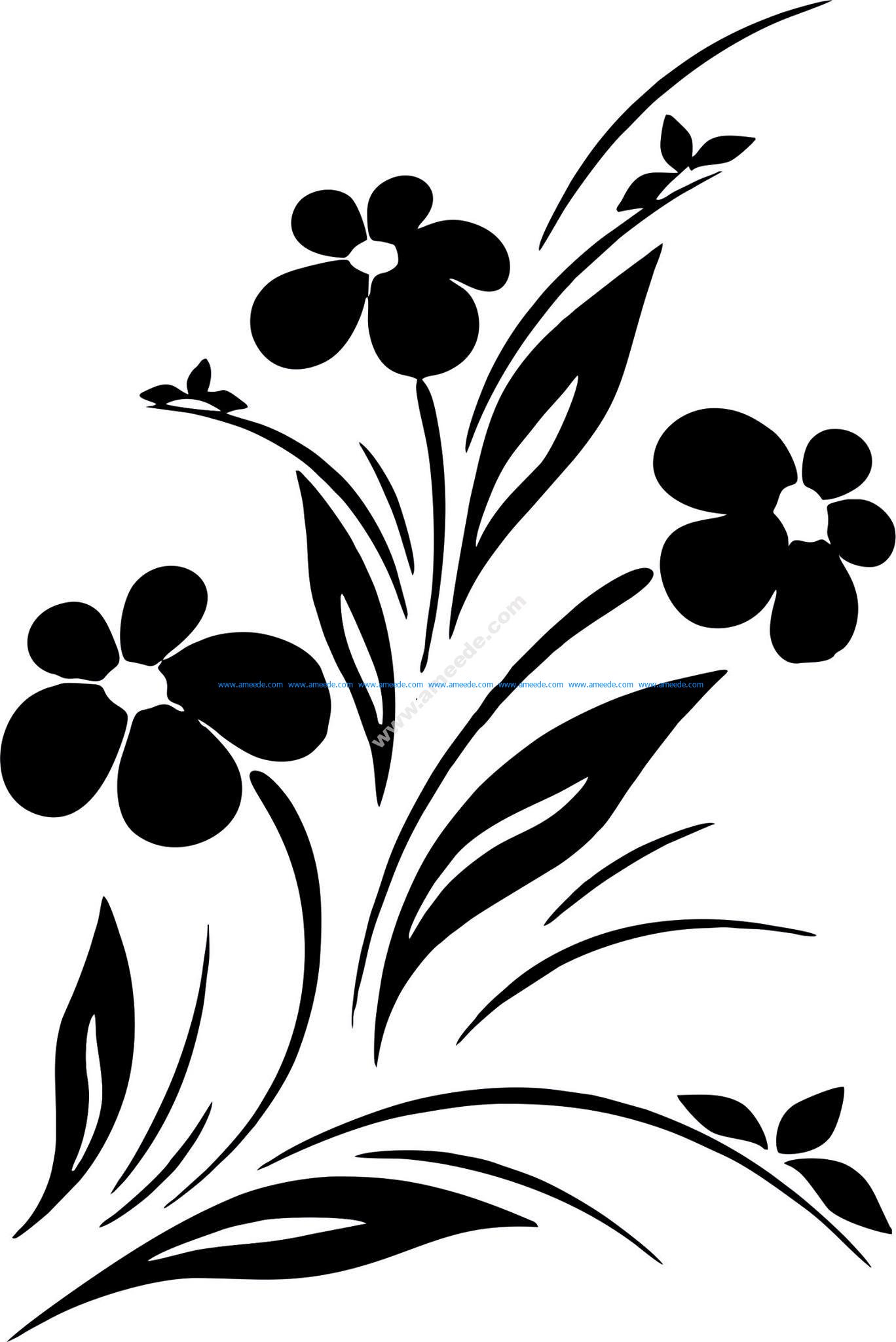 Download Simple Flower Designs Black And White Vector Art jpg ...