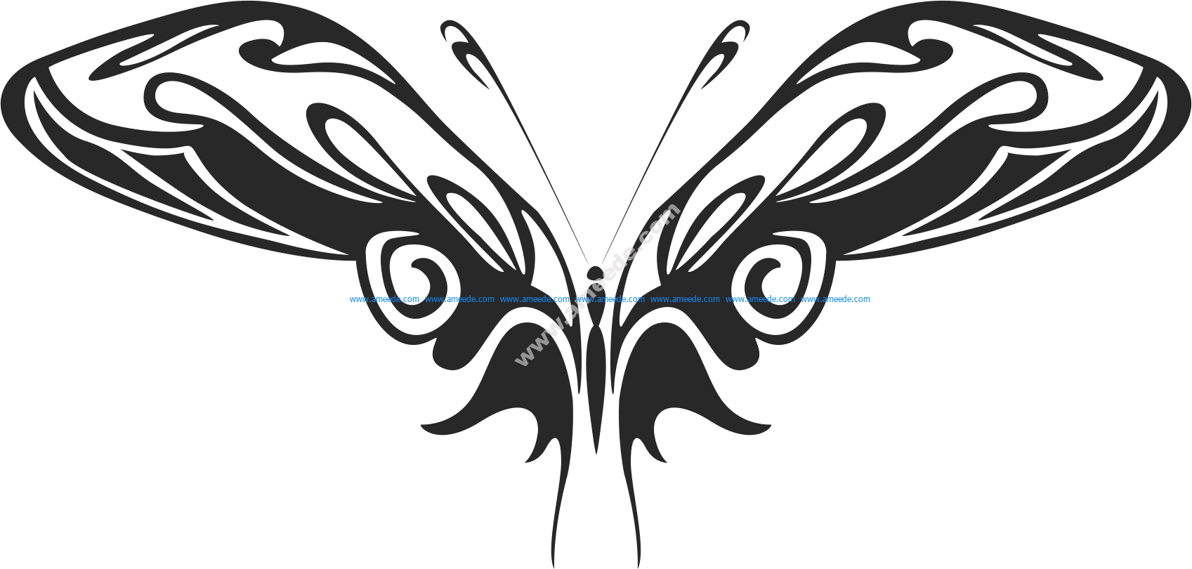 Tribal Butterfly Vector Art 15 - Download Free Vector