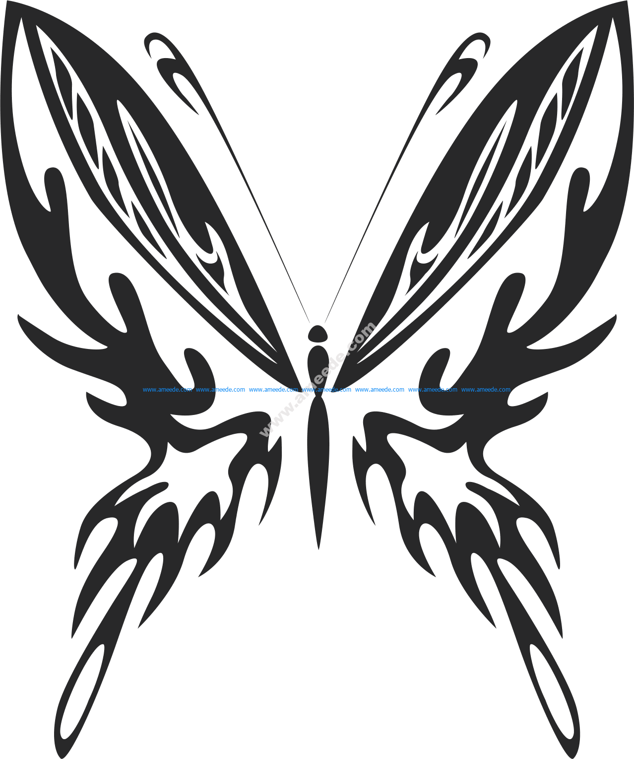Download Tribal Butterfly Vector Art 23 - Download Vector