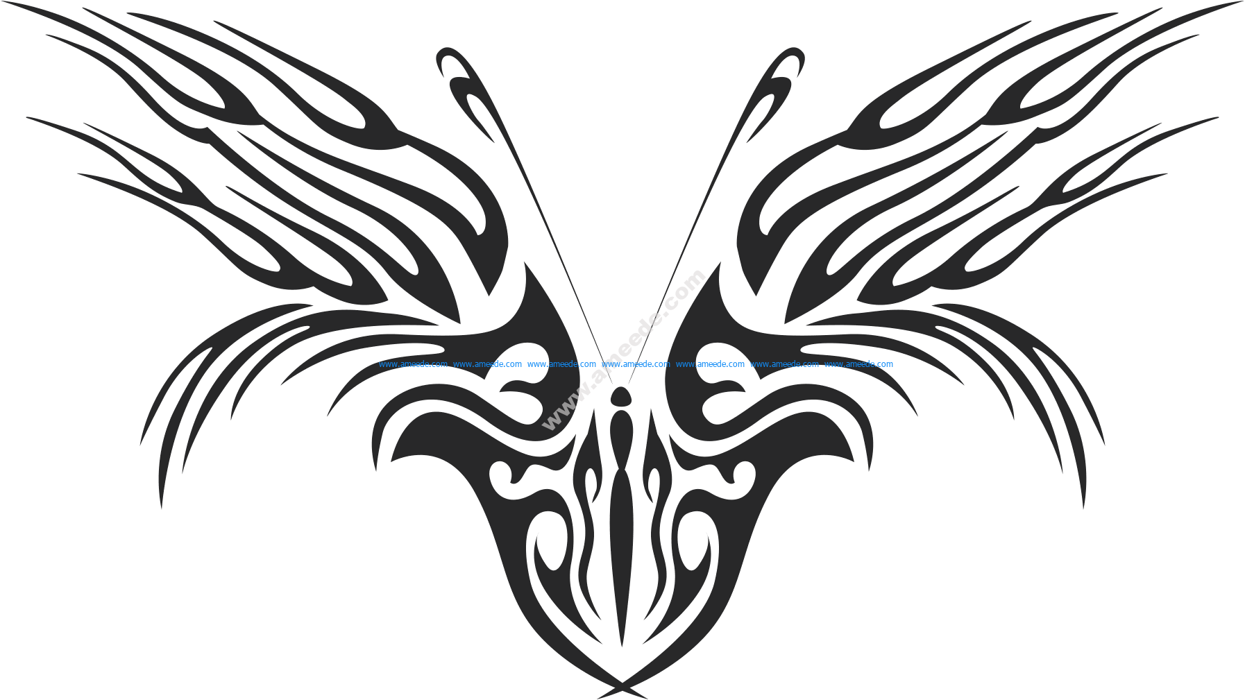 Tribal Butterfly Vector Art 46 - Download Vector
