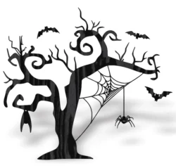 Halloween spider tree E0004603 file cdr and dxf free vector download for laser engraving machine