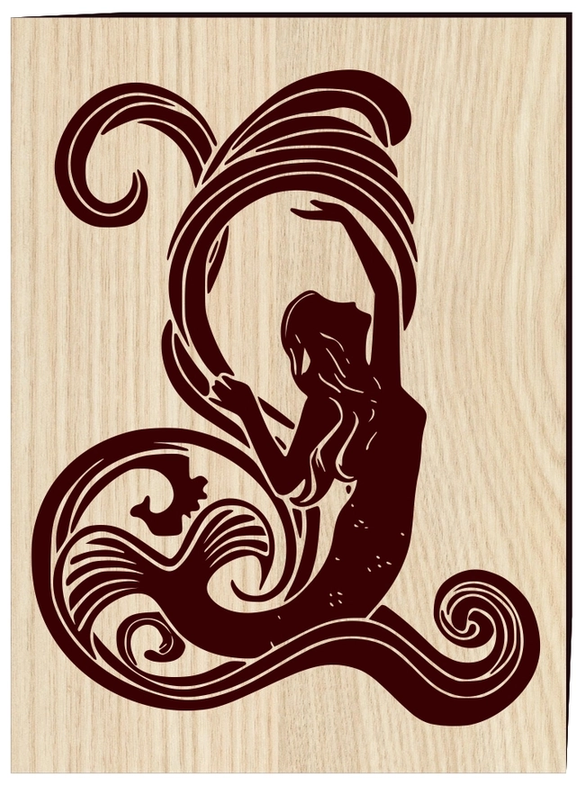 Mermaid E0004608 file cdr and dxf free vector download for laser engraving machine