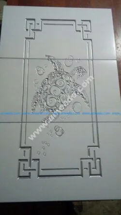 Cabinet Door Turtle Engraved