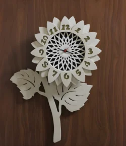 Flower Design Decorative Wall Clock – Free download vector file Laser cut and CNC Cut Wood