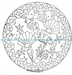 Mandala gratuit fonds marins 2