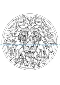 Mandala tete lion 1