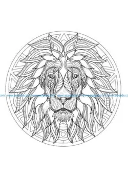 Mandala tete lion 3