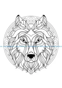 Mandala tete loup 1