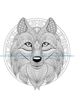 Mandala tete loup 2