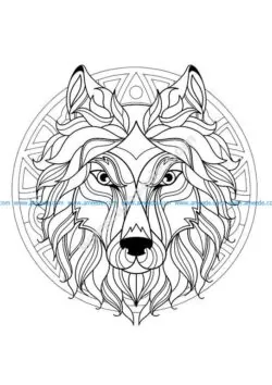 Mandala tete loup 3