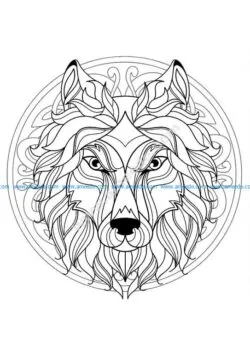 Mandala tete loup 4