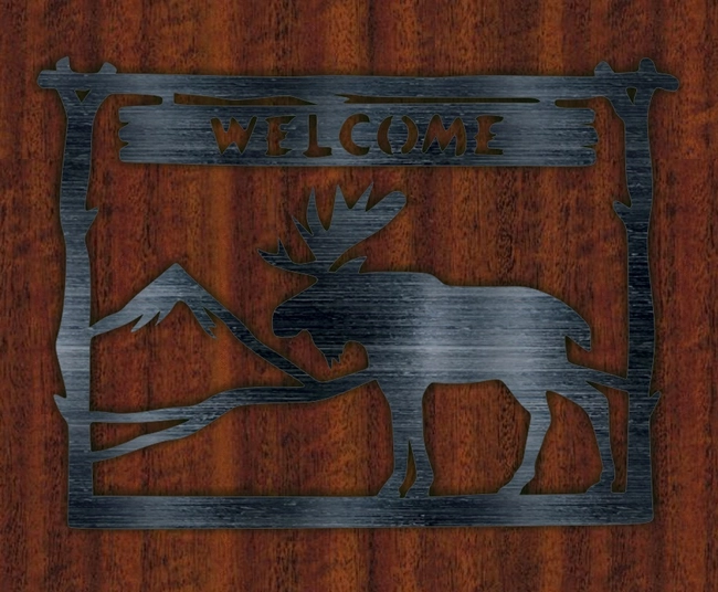 Plate Welcome Deer F0000427 file cdr and dxf pdf free vector download for laser cut