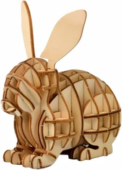 Rabbit 3D Puzzle – Free download vector file Laser cut and CNC Cut Wood