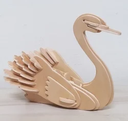 Swan 3D Puzzle – Free download vector file Laser cut and CNC Cut Wood