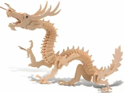 3D puzzle dragon – Free download vector file Laser cut and CNC Cut Wood