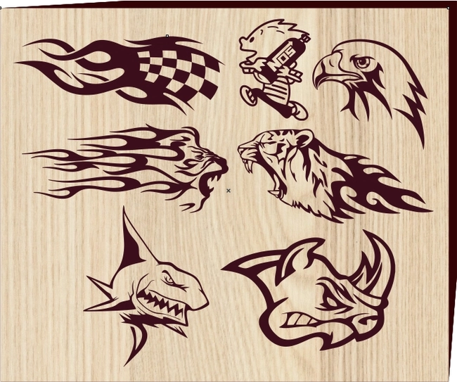 Car Decals Set F0000738 file cdr and dxf pdf free vector download for laser cut