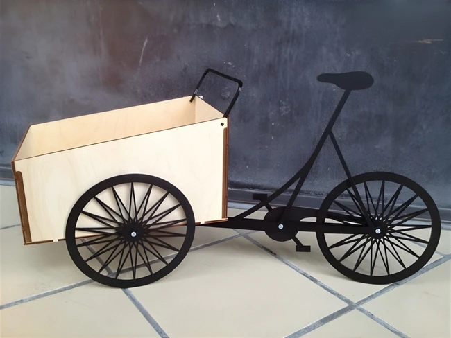 Christiania boxcycle scale model - Free download vector file Laser cut and CNC Cut Wood