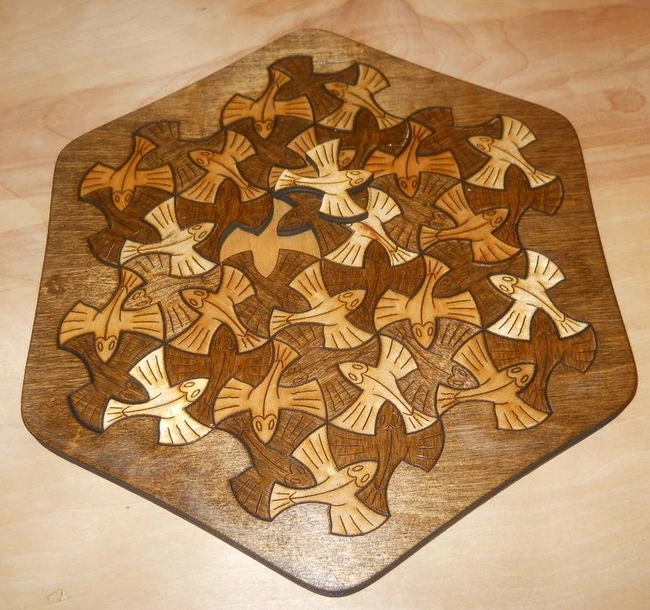 Escher Fish - Free download vector file Laser cut and CNC Cut Wood