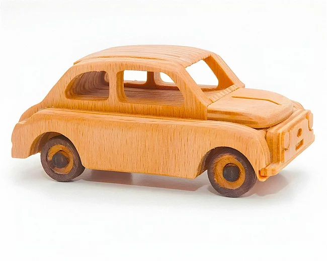 Fiat Nuova 500 simplified - Toy car free download vector files Laser cut and CNC cut wood