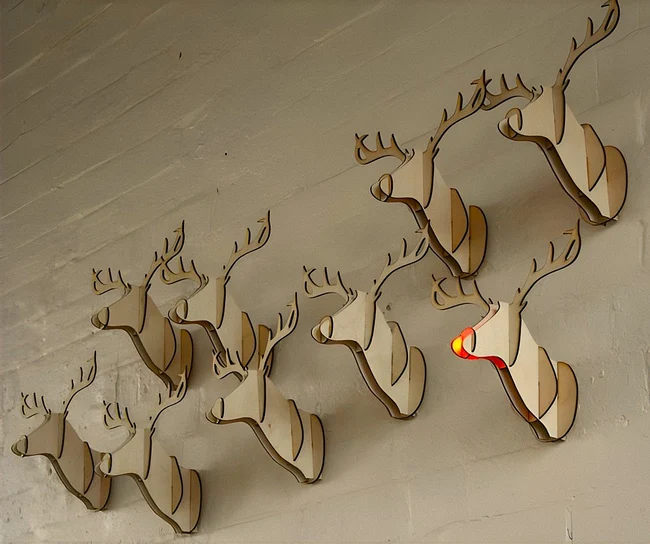 Mounted Deer - Free download vector file Laser cut and CNC Cut Wood