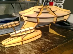 Space Ship 3D Puzzle Free download vector file Laser cut and CNC Cut Wood