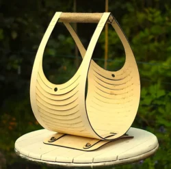 Teardrop log basket free download vector files Laser cut and CNC cut wood