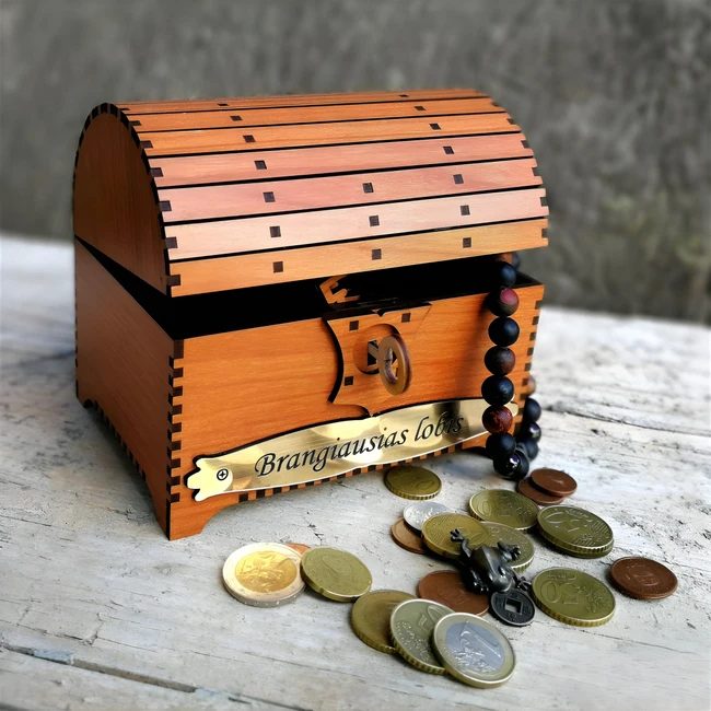 Treasure Chest with Lock - Free download vector file Laser cut and CNC Cut Wood