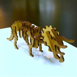 Triceratops 3D Puzzle Free download vector file Laser cut and CNC Cut Wood