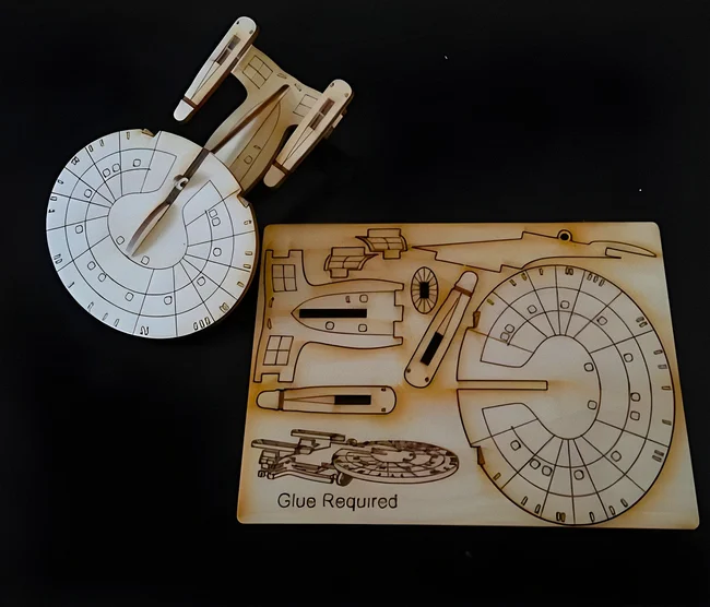 USS Enterprise Ornament Card free download vector files Laser cut and CNC cut wood