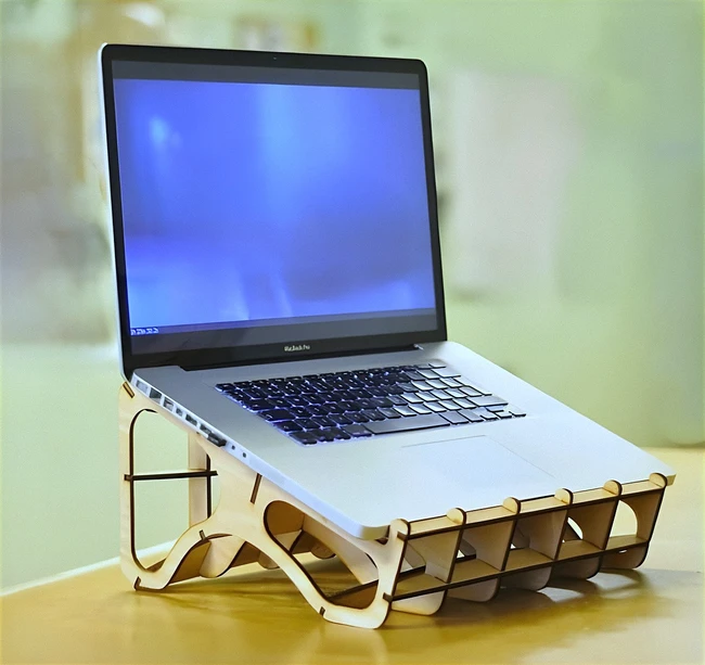 Wooden Laptop Stand - Free download vector file Laser cut and CNC Cut Wood