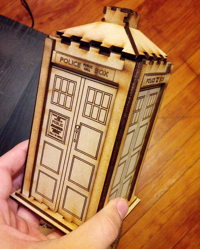 Wooden Police Box Tardis Toy - Free download vector file Laser cut and CNC Cut Wood