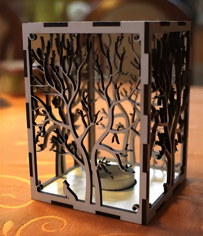 Wooden box lantern Free download vector file Laser cut and CNC Cut Wood