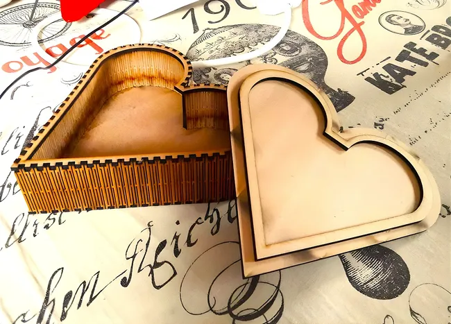 Wooden heart shaped gift box free download vector files Laser cut and CNC cut wood