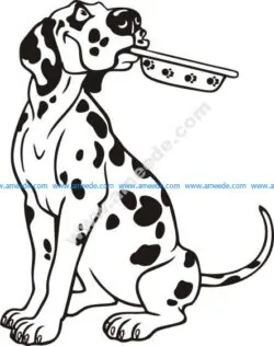 Cartoon Dalmatian Dog Sitting