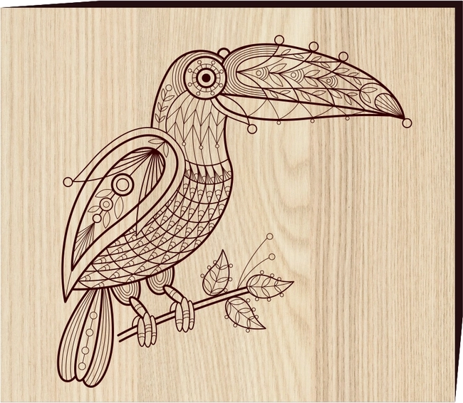 Bird toucan F0001417 file cdr and dxf free vector download for print or laser engraving machines