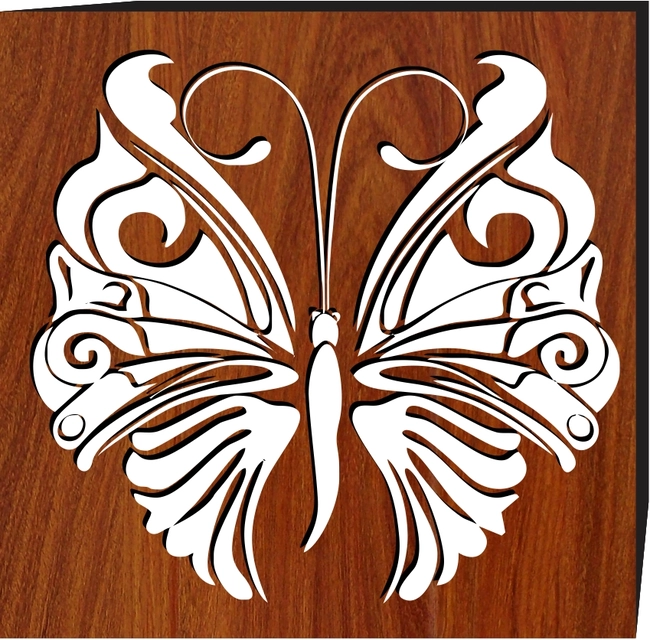 Butterfly wings monochrome vinta F0001279 file cdr and dxf pdf free vector download for laser cut