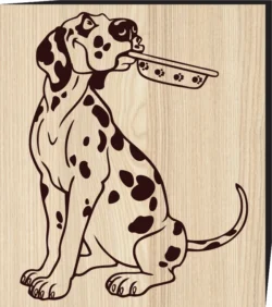 Cartoon Dalmatian Dog Sitting F0001296 file cdr and dxf free vector download for print or laser engraving machines