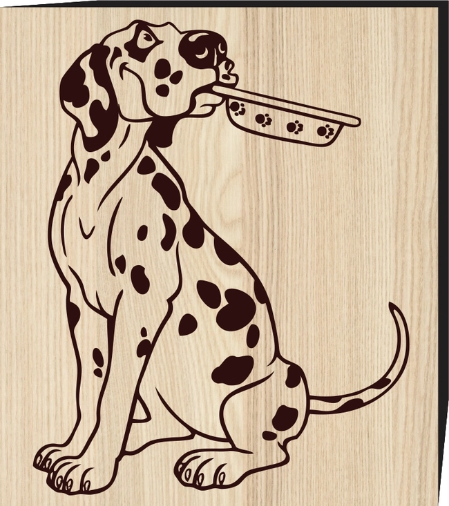 Cartoon Dalmatian Dog Sitting F0001296 file cdr and dxf free vector download for print or laser engraving machines