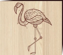 Flamingo vector bird with oriental ornament elements Turkish cucumber F0001420 file cdr and dxf free vector download for print or laser engraving machines