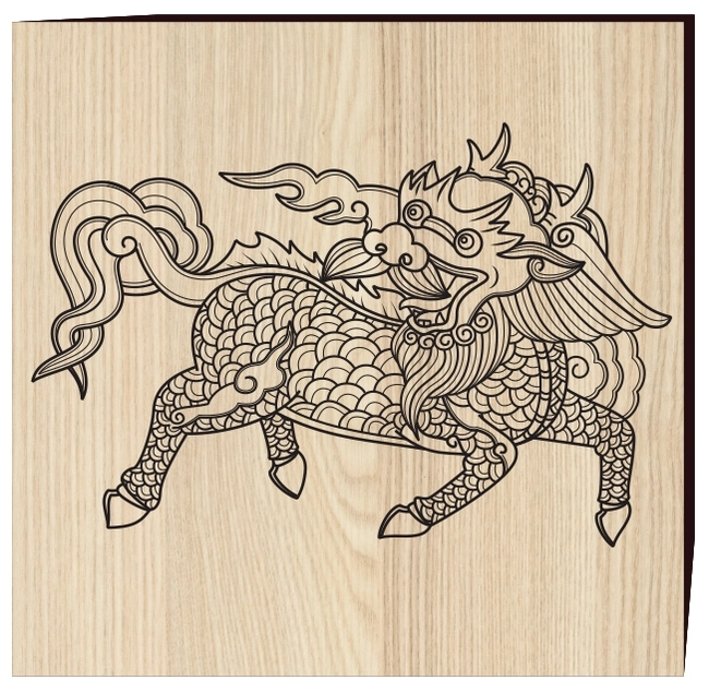 Vietnamse unicorn F0001635 file cdr and dxf free vector download for print or laser engraving machines