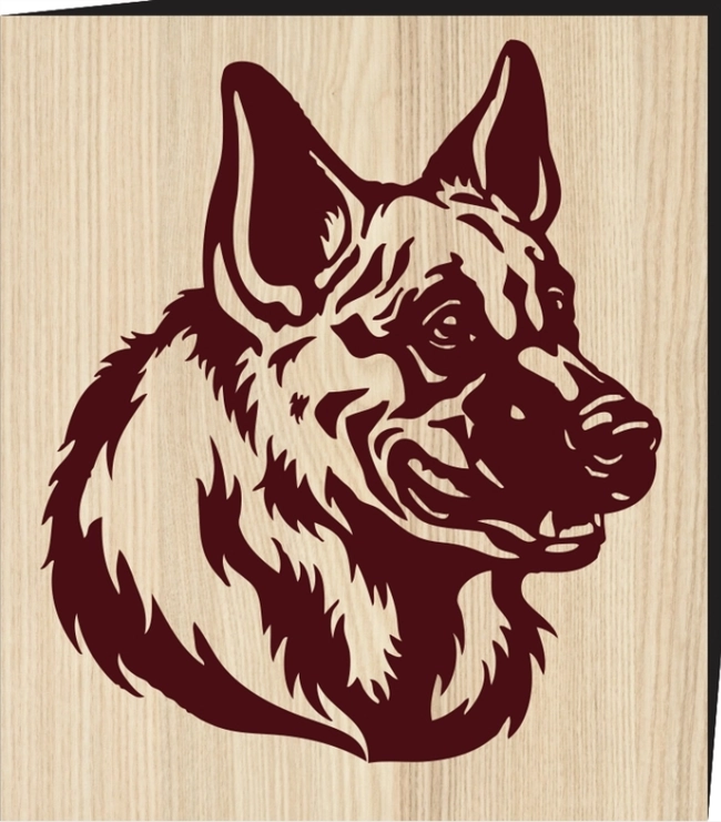 german shepherd dog head F0001286 file cdr and dxf free vector download for print or laser engraving machines