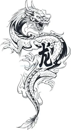 Dragon tattoo vector