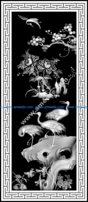 Birds Scenery Grayscale Image BMP