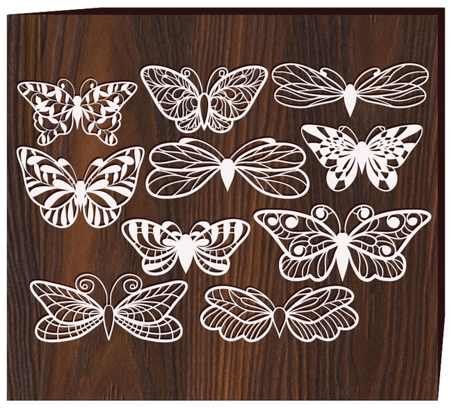 Butterflies F0001945 file cdr and dxf free vector download for print or laser engraving machines