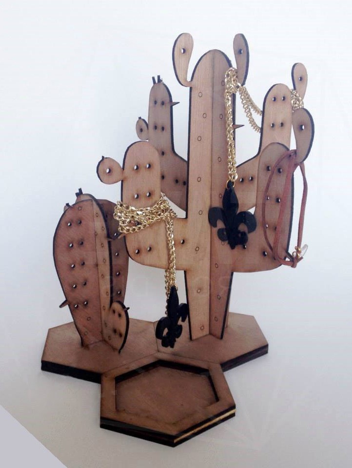 Cactus Jewelry Ring Holder Stand