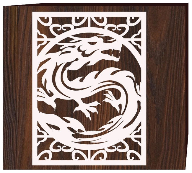 Dragon shaped window pattern F0001772 file cdr and dxf free vector download for print or laser engraving machines