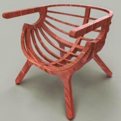 Laser-cut wooden chair model