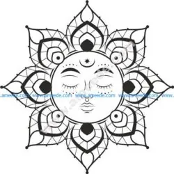 Mandala Sun vector file cdr